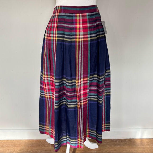 Carroll Reed of New England Dresses & Skirts - Vintage Carroll Reed of New England Multicolor Plaid Pleated Midi Skirt-10-NWT